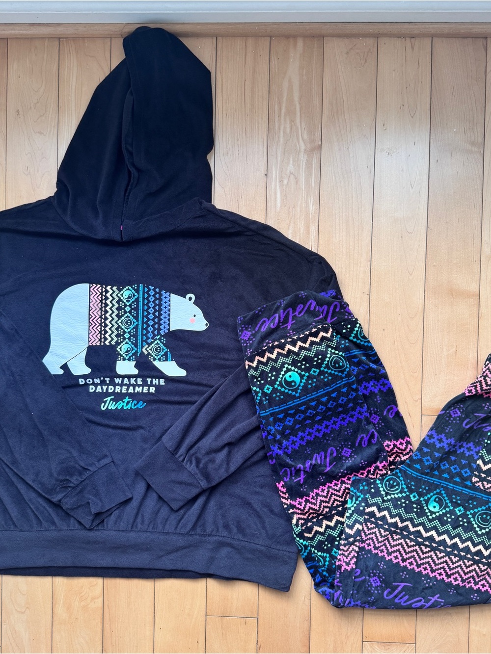 Girls 2-Piece Justice Fleece Hoodie and Jogger Pajama Set